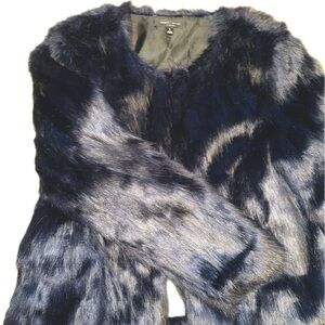 Navy Blue Fur Coat